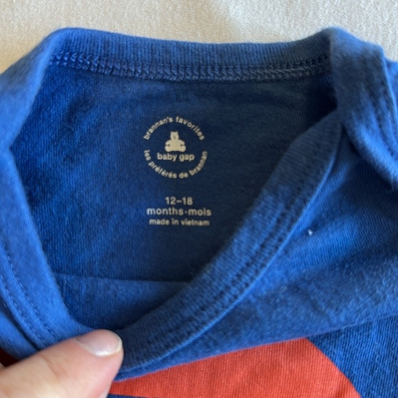 GAP - Blue and Red Baby Long sleeve Onesie top - Picture 3 of 3